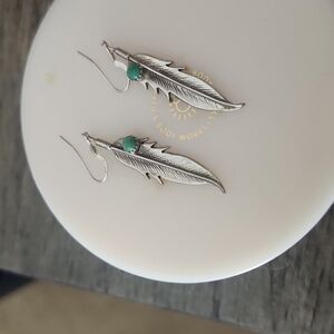 Sterling silver feather earrings